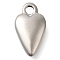 Anti-Tarnish 304 Stainless Steel Pendants, Heart Charm, Stainless Steel Color, 18.5x11x4mm, Hole: 3mm