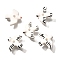 Handmade Porcelain Beads, Pigeon, White, 20x23x6.5~7mm, Hole: 2.5~3mm