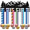 Fashion Wood Medal Hanger Holder, 2 Line Display Wall Rack, with Screws & Anchor Plug, Mountain, 150x400mm, Hole: 5mm