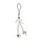 Acrylic Mobile Phone Straps, with Alloy Pendants, Heart & Star, Clear, 16.2cm