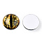 Glass Cabochons, Half Round with Evil Eye, Vertical Pupil, Gold, 20x6.5mm