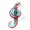 Handmade Gold Sand Lampwork Big Pendants, Musical Note Charms, Alice Blue, 62~67x26.5~29x14~15.5mm, Hole: 3.5~5x8~10mm
