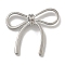 Rack Plating Alloy Pendants, Cadmium Free & Nickel Free & Lead Free, Bowknot Charms, Platinum, 32x34.5x7.5mm, Hole: 4.5x2.5mm