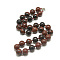 Natural Mahogany Obsidian Beaded Necklaces, with Alloy Lobster Clasps, Round, 18.1 inch~18.5  inch(46~47cm), round: 11.5~12mm