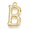 304 Stainless Steel Pendants, Letter Charms, Letter B, 23.5x11.5x3mm, Hole: 1.6mm