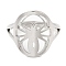 Non-Tarnish 304 Stainless Steel Hollow Spider Adjustable Ring for Women, Stainless Steel Color, Inner Diameter: 16.2mm