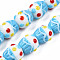 Handmade Bumpy Lampwork Beads Strands, Cake, Light Sky Blue, 12.5x11~11.5mm, Hole: 1.2mm, about 40pcs/strand, 19.69 inch(50cm)