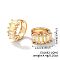 Cute Square Candy Brass Cubic Zirconia Hoop Earrings, Fashionable Versatile Accessories, Golden, White, 7x14mm