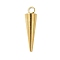 304 Stainless Steel Pendants, Cone Charm, Golden, 17.5x4.5mm, Hole: 1.8mm