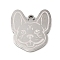 Non-Tarnish 201 Stainless Steel Pendants, Bulldog Charm, Stainless Steel Color, 21.5x19.5x1.5mm, Hole: 1mm
