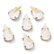 Mocha Fluorescent(MI) Teardrop Sew on Rhinestone, Multi-strand Links, with Brass Prong Settings, Garments Accessories, Crystal, 10x6.5x4.5mm, Hole: 1mm