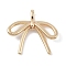 Brass Pendants, Bowknot, Golden, 20.5x22x3.5mm, Hole: 4mm