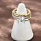 Brass Micro Pave Cubic Zirconia Plain Band Finger Rings for Women, Platinum & Golden, 8mm,US Size 8 1/2(18.5mm)