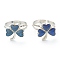 Adjustable Iron Finger Rings, with Epoxy, Changing Color Mood Rings, Shamrock, Platinum, Colorful, US Size 6, Inner Diameter: 17mm