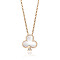 Elegant 304 Stainless Steel Crystal Rhinestone Pendant Necklaces for Women, Rose Gold, Clover