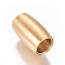 304 Stainless Steel Magnetic Clasps with Glue-in Ends, Ion Plating (IP), Matte, Oval, Real 18K Gold Plated, 14.5x9mm, Hole: 6mm
