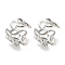 Hollow Leafy Branch Brass Cuff Earrings, Non Piercing Earrings, Platinum, 13.5x8.5x14.5mm