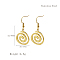 Stylish Stainless Steel Spiral Pendant Dangle Earrings for Daily Wear, Multiple Options, Golden, Flat Round, 22.85x2057mm