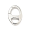 Brass Spring Gate Rings, Oval, Cadmium Free & Lead Free, Long-Lasting Plated, Platinum, 16.5x11.5x2.5mm, Hole: 6.5x4mm