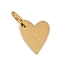 304 Stainless Steel Charms, with Jump Rings, Heart with Letter Charms, Golden, Letter V, 10x8.5x1.5mm, Hole: 4x2.5mm