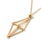 Brass Macrame Pouch Empty Stone Holder for Pendant Necklaces Making, Golden, 19.09 inch(48.5cm), Pendant: 48mm