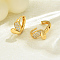 Elegant Brass Clear Cubic Zirconia Heart Hoop Earrings, Real 18K Gold Plated, 10x10mm