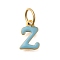 Ion Plating(IP) 304 Stainless Steel Enamel Alphabet Charms, with Jump Ring, Real 14K Gold Plated, Letter Z, 10x7x1mm, Hole: 5mm