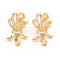 Rack Plating Brass Micro Pave Clear Cubic Zirconia Twister Clasps, Nickel Free, Knot, Real 18K Gold Plated, 32.5x20x12.5mm