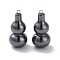 Non-magnetic Synthetic Hematite Pendants, with Platinum Tone Iron Loops, Gourd, 31x14.5mm, Hole: 1.8mm