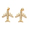 5Pcs Brass Micro Pave Clear Cubic Zirconia Pendants, Long-Lasting Plated, Plane, Real 18K Gold Plated, 24.5x21x3.5mm, Hole: 4.5x3.5mm