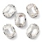 Rectangle Sew on Rhinestone, Multi-strand Links, Glass Rhinestone, with Stainless Steel Prong Settings, Garments Accessories, Faceted, Clear, 15x11x5.5mm, Hole: 1.2mm
