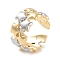 Brass Star Open Cuff Ring for Women, Cadmium Free & Lead Free, Real 18K Gold Plated & Platinum, 11mm, Inner Diameter: Adjustable