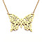 201 Stainless Steel Pendant Necklaces, with Cable Chains, Butterfly, Golden, 17.7 inch(45cm), 2mm, Butterfly: 29x39.5x1mm
