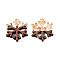 Christmas Theme Transparent Resin & Walnut Wood Pendants, with Gold Foil, Snowflake Charm, Clear, 28x24.5x3.5mm, Hole: 2mm