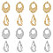 16Pcs 4 Style 304 Stainless Steel Pendants, Textured, Teardrop Charm, Golden & Stainless Steel Color, 33~36x18~22x2mm, Hole: 1.2~1.5mm, 4pcs/style