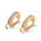 Brass Micro Pave Clear Cubic Zirconia Pendants, Long-Lasting Plated, Teardrop, Golden, 16x3x9mm, Hole: 1.8mm