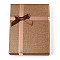 Cardboard Jewelry Necklace Boxes, with White Sponge, for Jewelry Gift Packaging, Rectangle with Bowknot, Camel, 16x12x3.1cm, inside: 15.2×11.2cm.