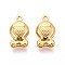 304 Stainless Steel Pendants, Fish Charms, Ion Plating(IP), Real 18K Gold Plated, 16x8.5x4.5mm, Hole: 1mm