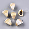 Opaque Resin Stud Earrings, Imitation Gemstone Style, with Stainless Steel Pins, Triangle, PapayaWhip, 17.5x14.5mm, Pin: 0.7mm