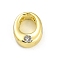 Rack Plating Brass Cubic Zirconia Beads, for Personalized Name Necklaces Making, Long-Lasting Plated, Lead Free & Cadmium Free, Alphabet, Letter O, 13x11x5.5mm, Hole: 2.7mm