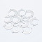 Brass Links connectors, Long-Lasting Plated, Real Platinum Plated, Nickel Free, Moon, 22x16.5x1mm, Hole: 1.5mm