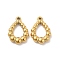 Ion Plating(IP) 304 Stainless Steel Pendants, Teardrop Charm, Real 18K Gold Plated, 22.5x16x4mm, Hole: 1.5mm