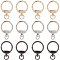 GORGECRAFT 12Pcs Round Swivel Clip Buckle Snap Hooks Alloy Eyelet Circle Carabiner Clip Spring O Ring Hook Gold Gate Cla