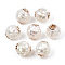 Natural White Shell Beads, with Brass Findings, Round, Dyed, White, 10.5~11x10mm, Hole: 2mm