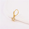 Brass Micro Pave Clear Cubic Zirconia Dangle Hoop Nose Rings, Golden, Star, 10mm