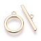 Brass Toggle Clasps, Cadmium Free & Nickel Free & Lead Free, Ring, Real 18K Gold Plated, Ring: 16x13x2mm, Hole: 1.6mm, Inner Diameter: 9mm, Bar: 20.5x4.5x2mm, hole: 1.6mm