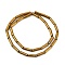 Electroplated Natural Lava Rock Beads Strands, Column, Golden Plated, 13x4mm, Hole: 1mm, about 31pcs/strand, 15.35''~15.75''(39cm)