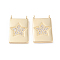 Brass Micro Pave Clear Cubic Zirconia Pendants, Long-Lasting Plated, Rectangle with Star, Real 18K Gold Plated, 22x13x2mm, Hole: 1.4mm