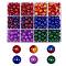 300Pcs 6 Colors Spray Painted Crackle Glass Beads, Round, Mixed Color, 8mm, Hole: 1.3~1.6mm, 50pcs/color