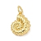 Brass Charms, Conch, with Jump Ring, Rack Plating, Cadmium Free & Lead Free, Long-Lasting Plated, Real 18K Gold Plated, 14x11x4.5mm, Hole: 3mm